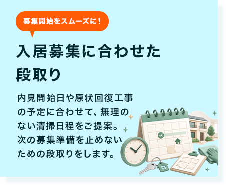 入居募集に合わせた段取り